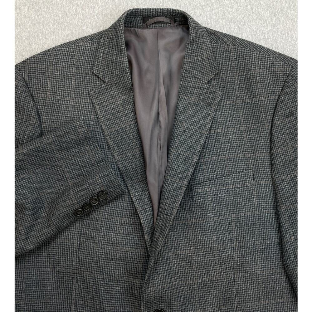 Lauren Ralph Lauren Blazer Mens 44R Houndstooth Silk Wool Blend‎ 2-Button Lined